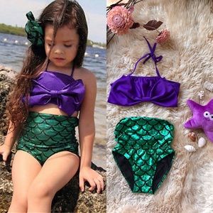 Girls Mermaid Bathing Suit Bikini swimwear set